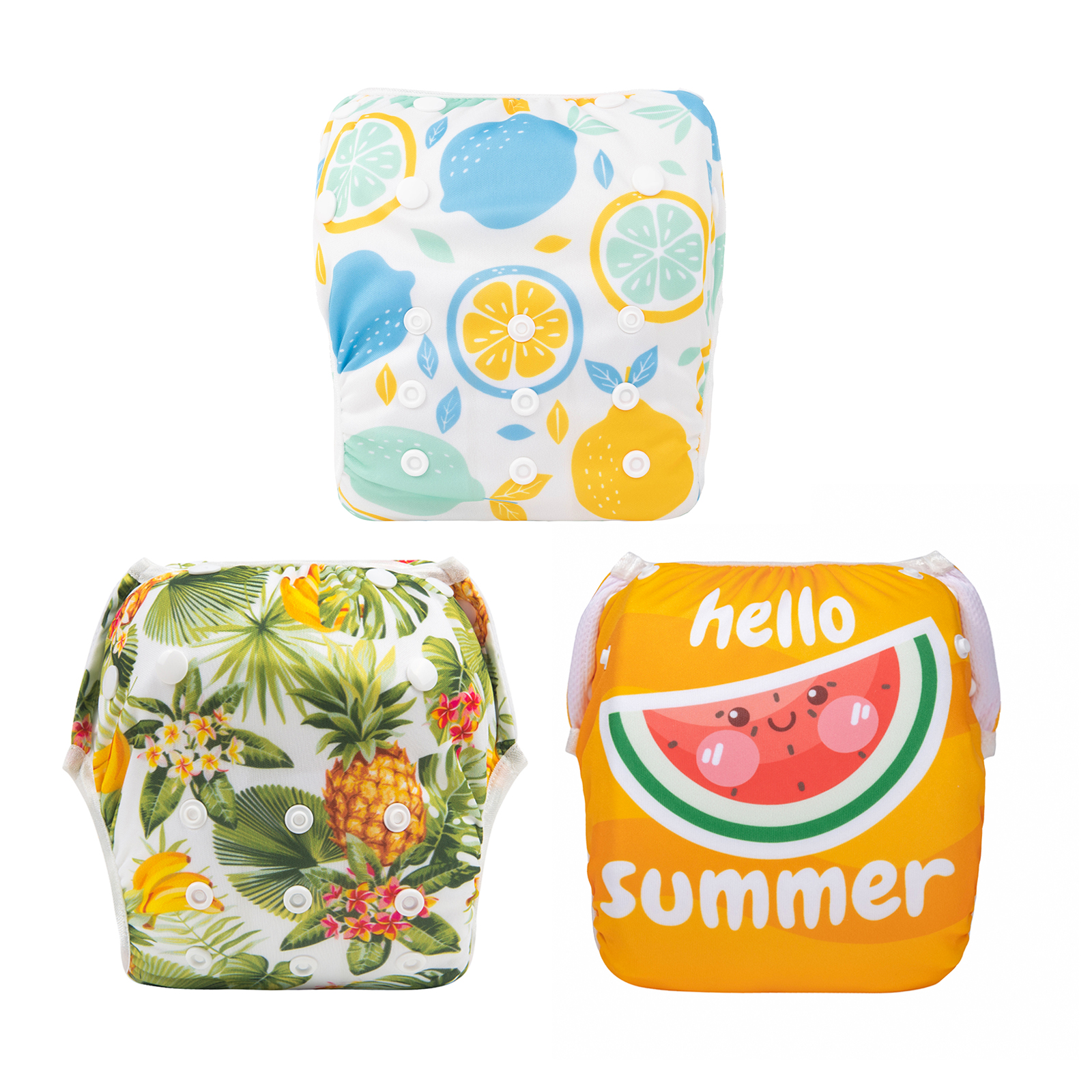 3-Pack Reusable Swim Diapers - One Size Adjustable Swimwears for Infants & Toddlers