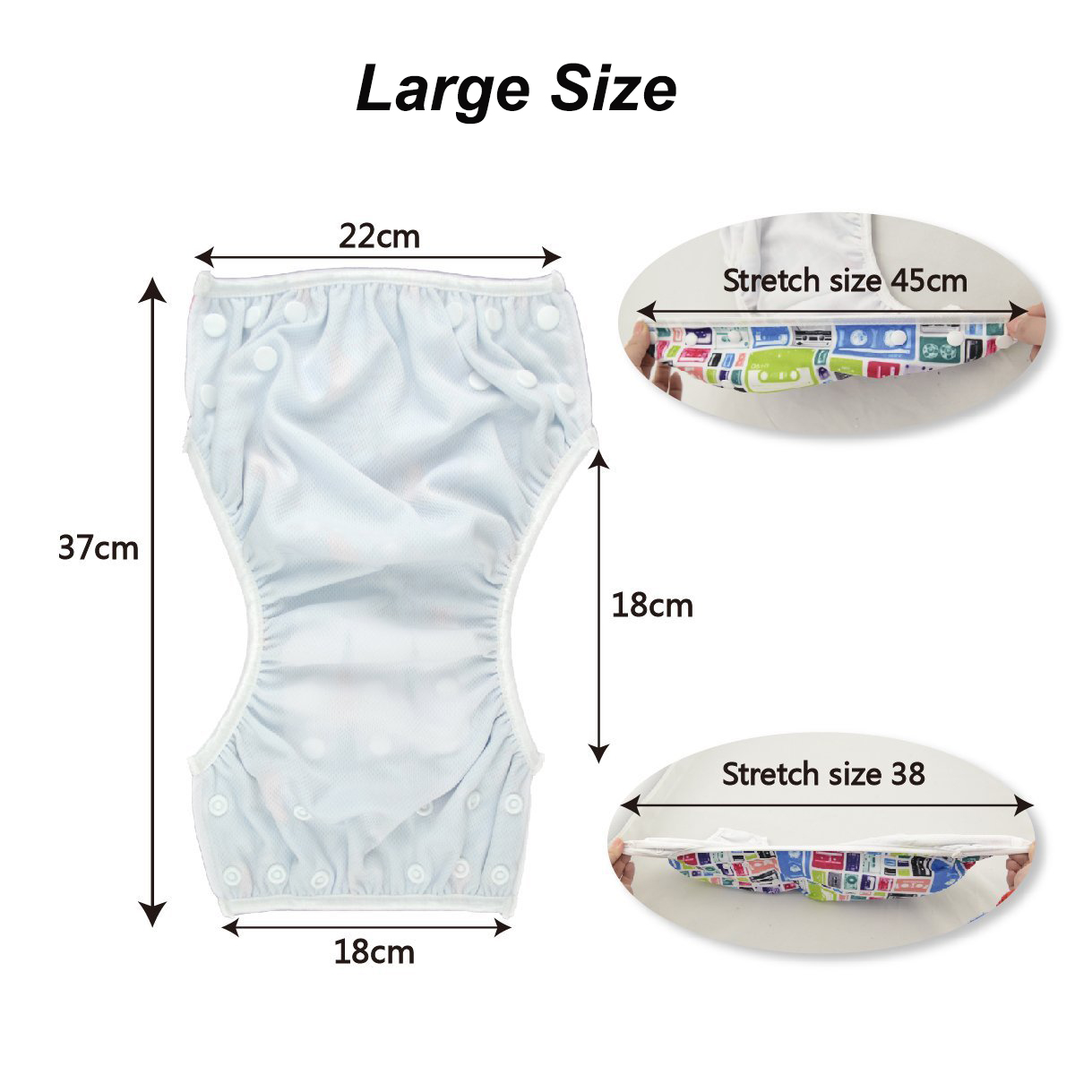 ALVABABY Reusable Swim Diaper - Adjustable Large Size Swimwear for Infants & Toddlers (Bees, ZSW-BS92A)