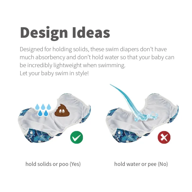 ALVABABY Reusable Swim Diaper - Adjustable Large Size Swimwear for Infants & Toddlers (ZSW-S33A)