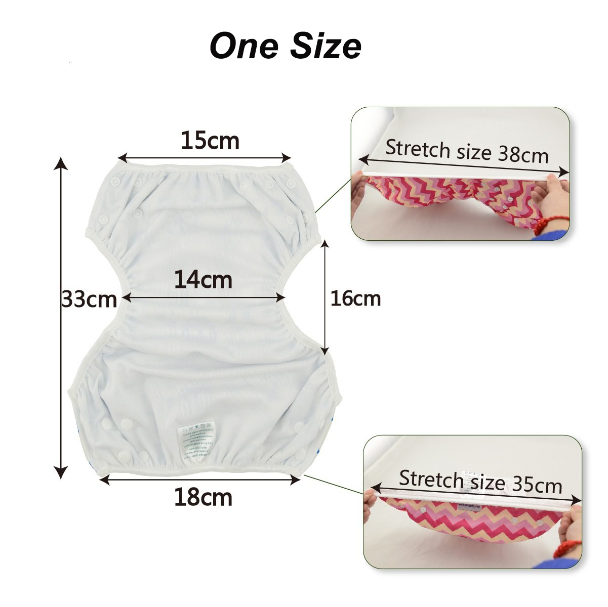 ALVABABY 2PCS Reusable Swim Diaper - Adjustable One Size Swimwear for Infants & Toddlers (2SW-WZ08)