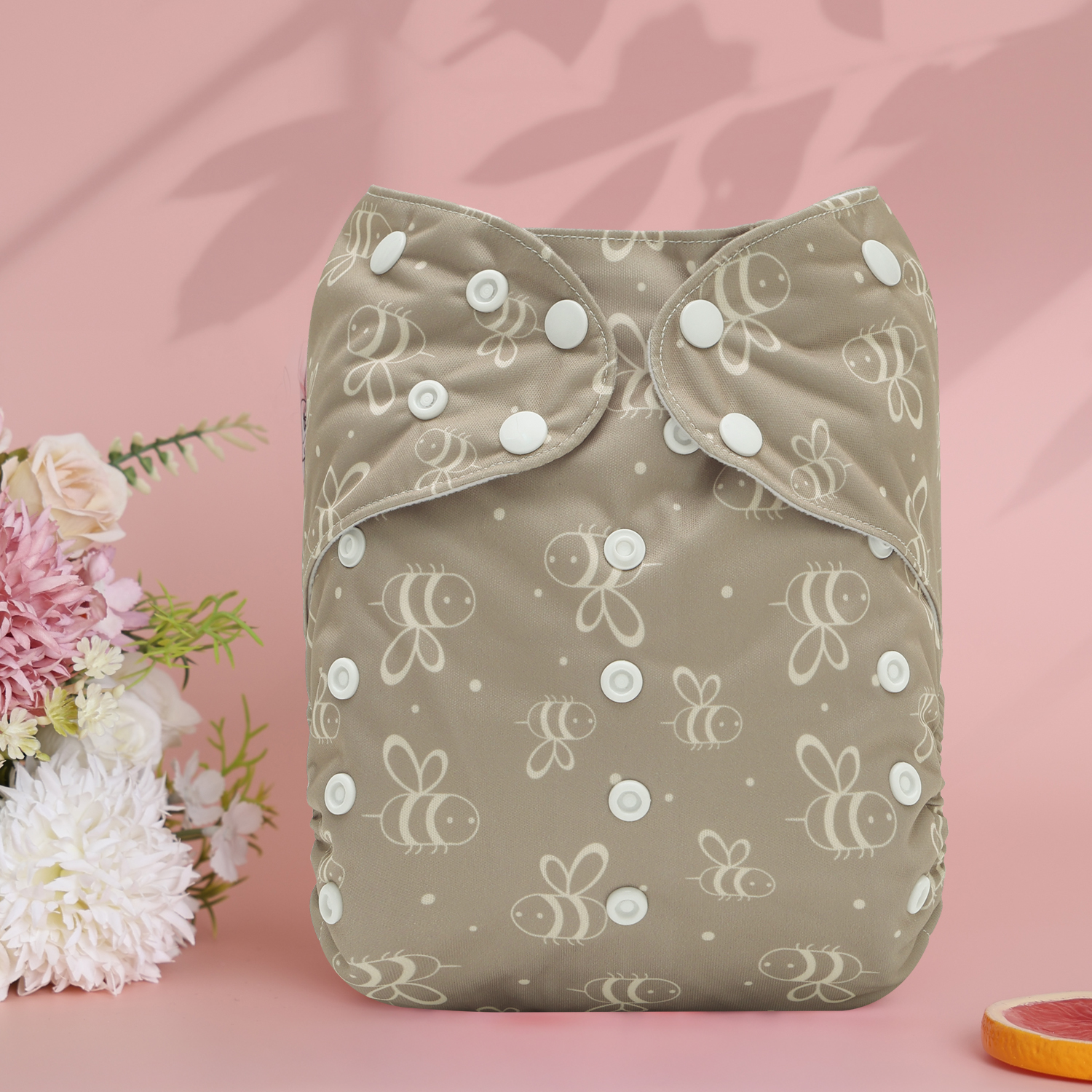 ALVABABY Big Size Cloth Diaper | Adjustable & Leakproof  (Bee, Z-EW16A)