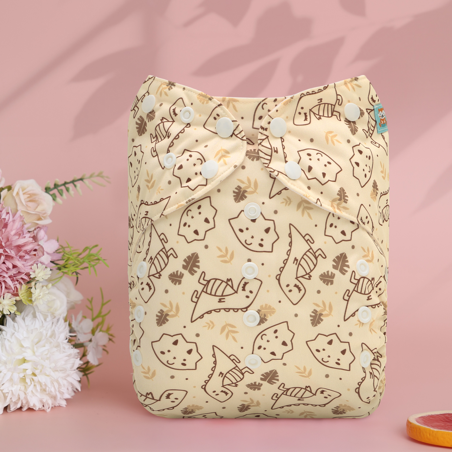 ALVABABY Big Size Cloth Diaper | Adjustable & Leakproof (Dinosaur, Z-EW20A)