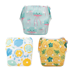 3-Pack Reusable Swim Diapers - One Size Adjustable Swimwears for Infants & Toddlers