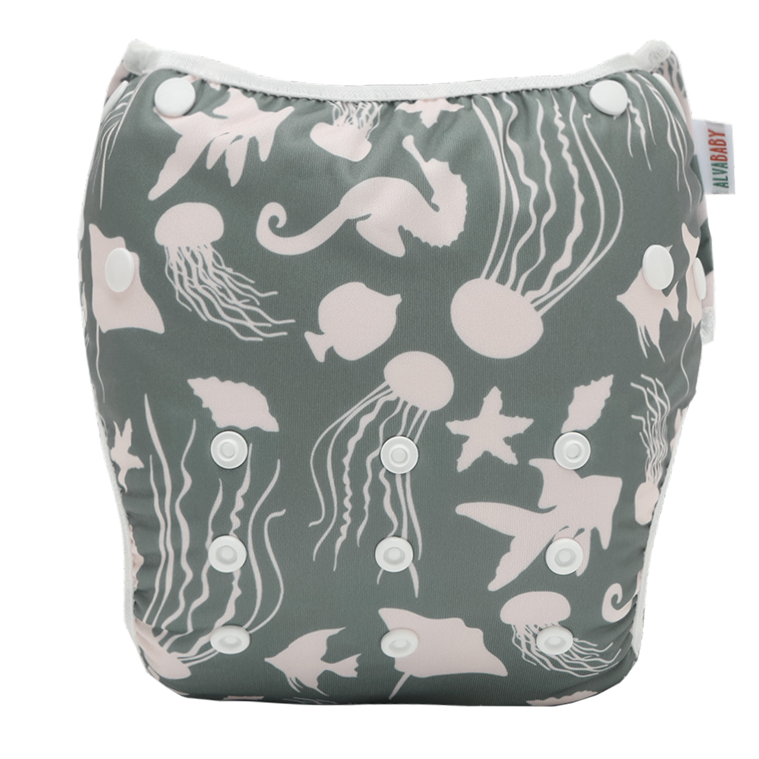 ALVABABY Reusable Swim Diaper - Adjustable Large Size Swimwear for Infants & Toddlers (Halobios, ZSW-EW54A)