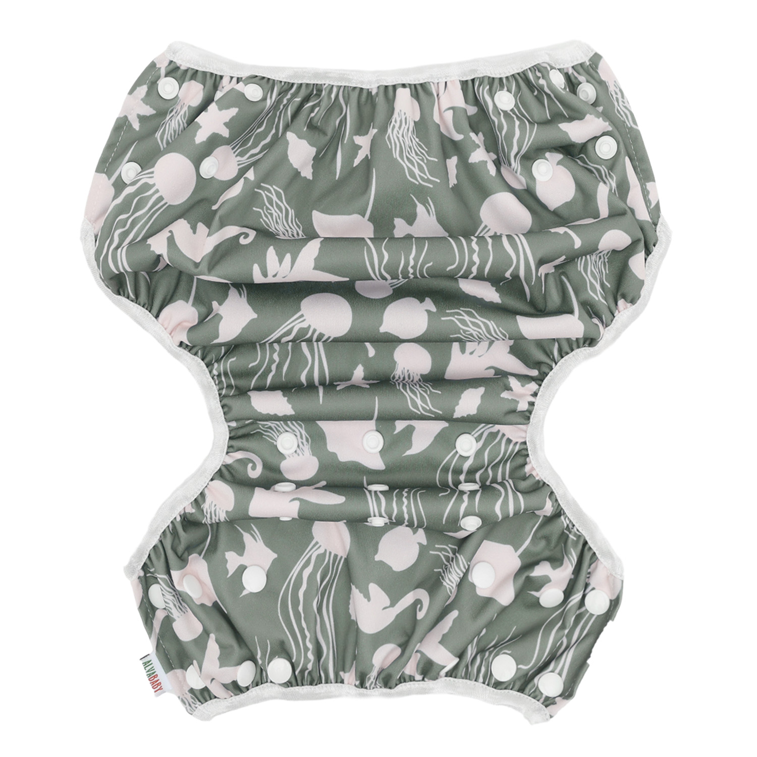 ALVABABY Reusable Swim Diaper - Adjustable Large Size Swimwear for Infants & Toddlers (Halobios, ZSW-EW54A)