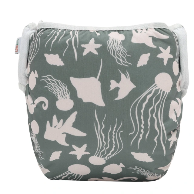 ALVABABY Reusable Swim Diaper - Adjustable Large Size Swimwear for Infants & Toddlers (Halobios, ZSW-EW54A)