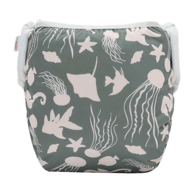 ALVABABY Reusable Swim Diaper - Adjustable Large Size Swimwear for Infants & Toddlers (Halobios, ZSW-EW54A)