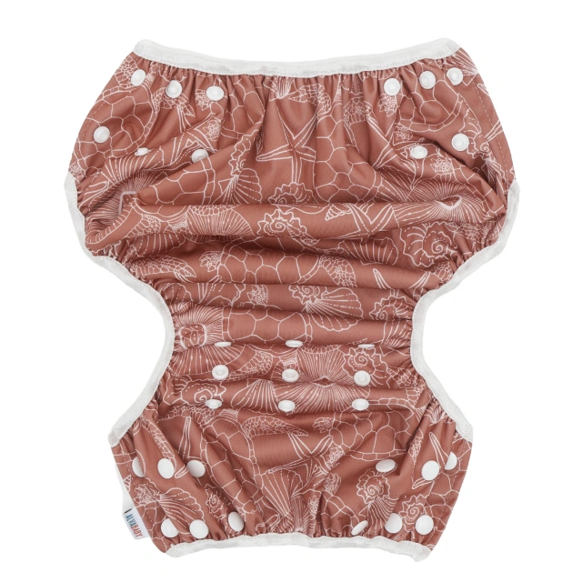 ALVABABY Reusable Swim Diaper - Adjustable Large Size Swimwear for Infants & Toddlers (Shell, ZSW-EW55A)