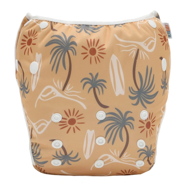 ALVABABY Reusable Swim Diaper - Adjustable Large Size Swimwear for Infants & Toddlers (Shell, ZSW-EW56A)