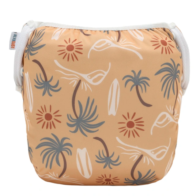 ALVABABY Reusable Swim Diaper - Adjustable Large Size Swimwear for Infants & Toddlers (Shell, ZSW-EW56A)