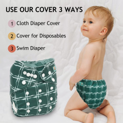 ALVABABY Waterproof Diaper Cover & Swim Diaper – Adjustable Reusable Diaper Shell