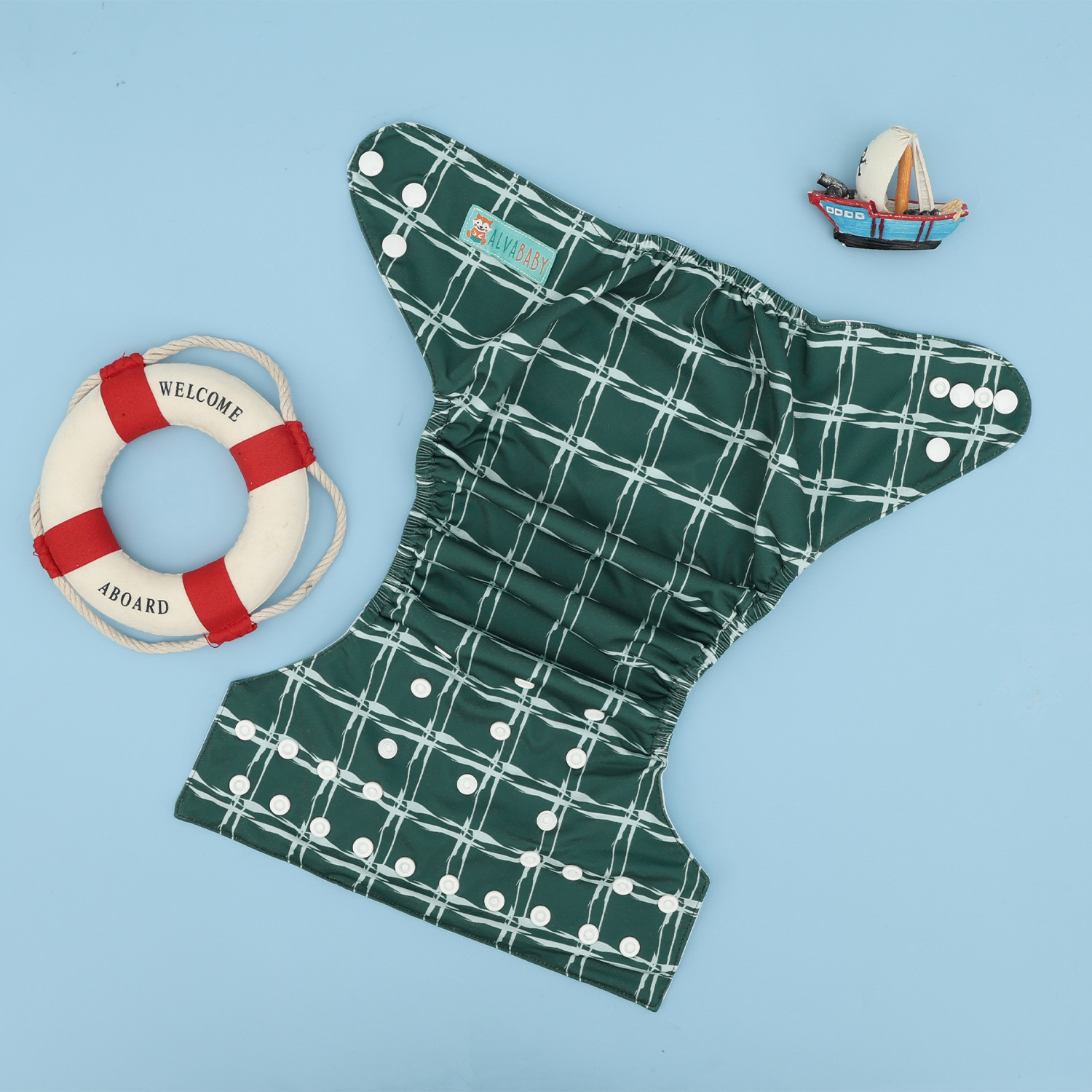 ALVABABY Waterproof Diaper Cover & Swim Diaper – Adjustable Reusable Diaper Shell (CDC-EW36A-WZ)