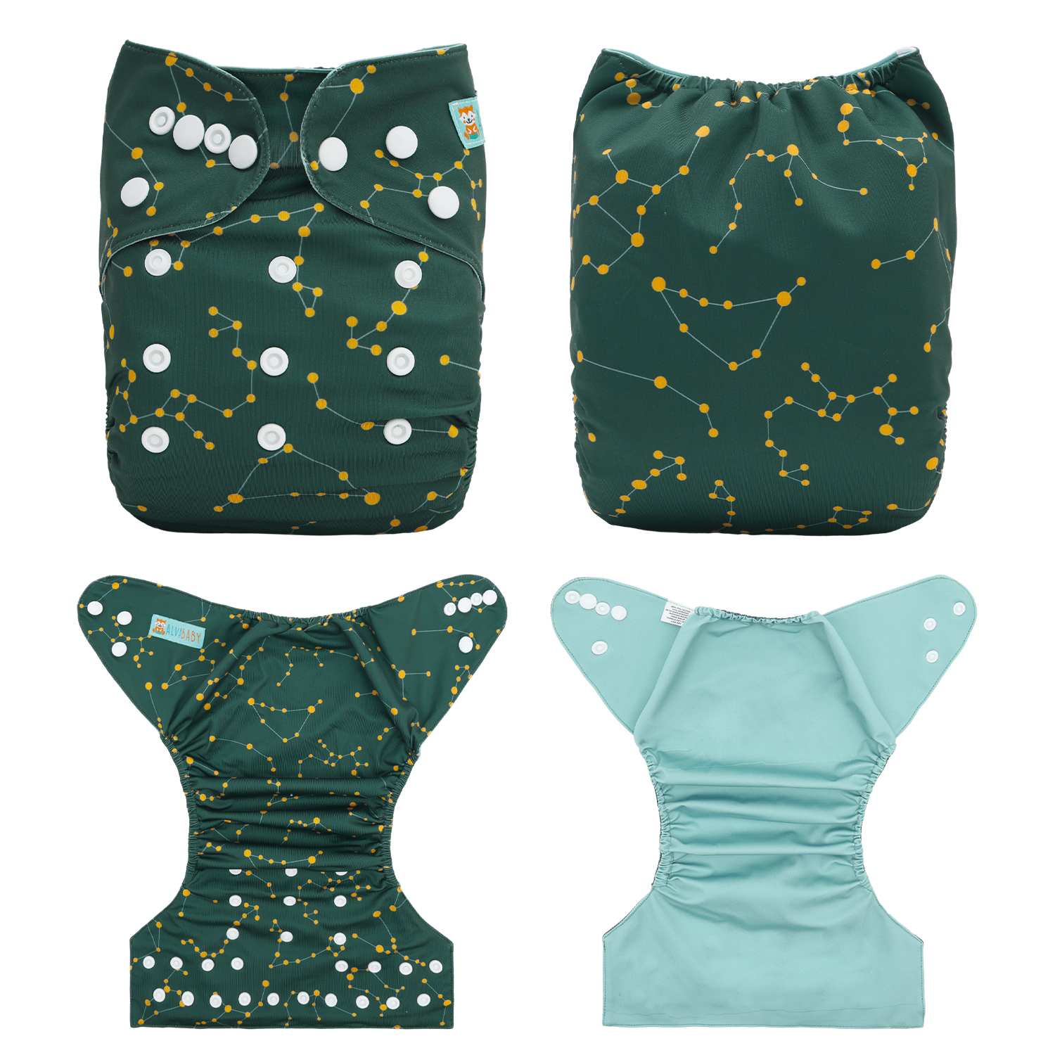 ALVABABY Waterproof Diaper Cover & Swim Diaper – Adjustable Reusable Diaper Shell (CDC-EW37A-WZ)