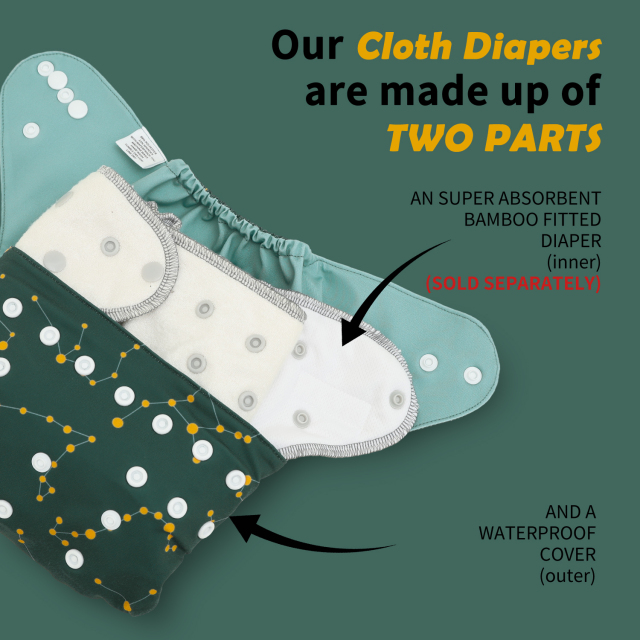 ALVABABY Waterproof Diaper Cover & Swim Diaper – Adjustable Reusable Diaper Shell