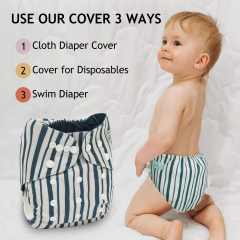 ALVABABY Waterproof Diaper Cover & Swim Diaper – Adjustable Reusable Diaper Shell
