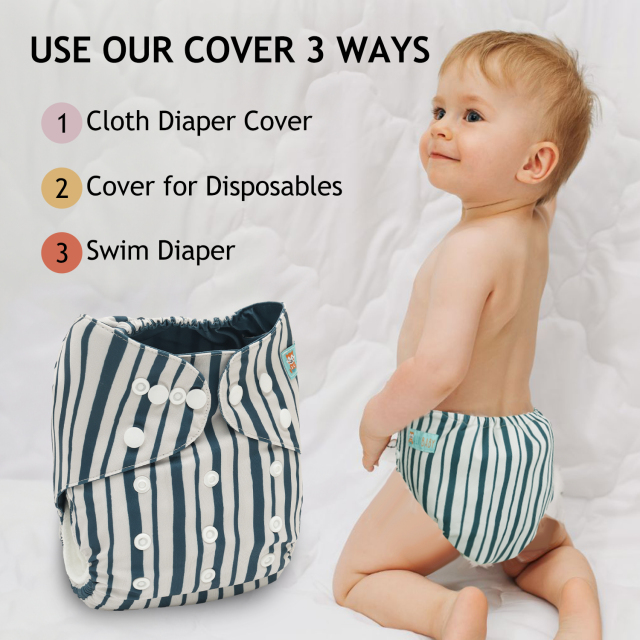 ALVABABY Waterproof Diaper Cover & Swim Diaper – Adjustable Reusable Diaper Shell