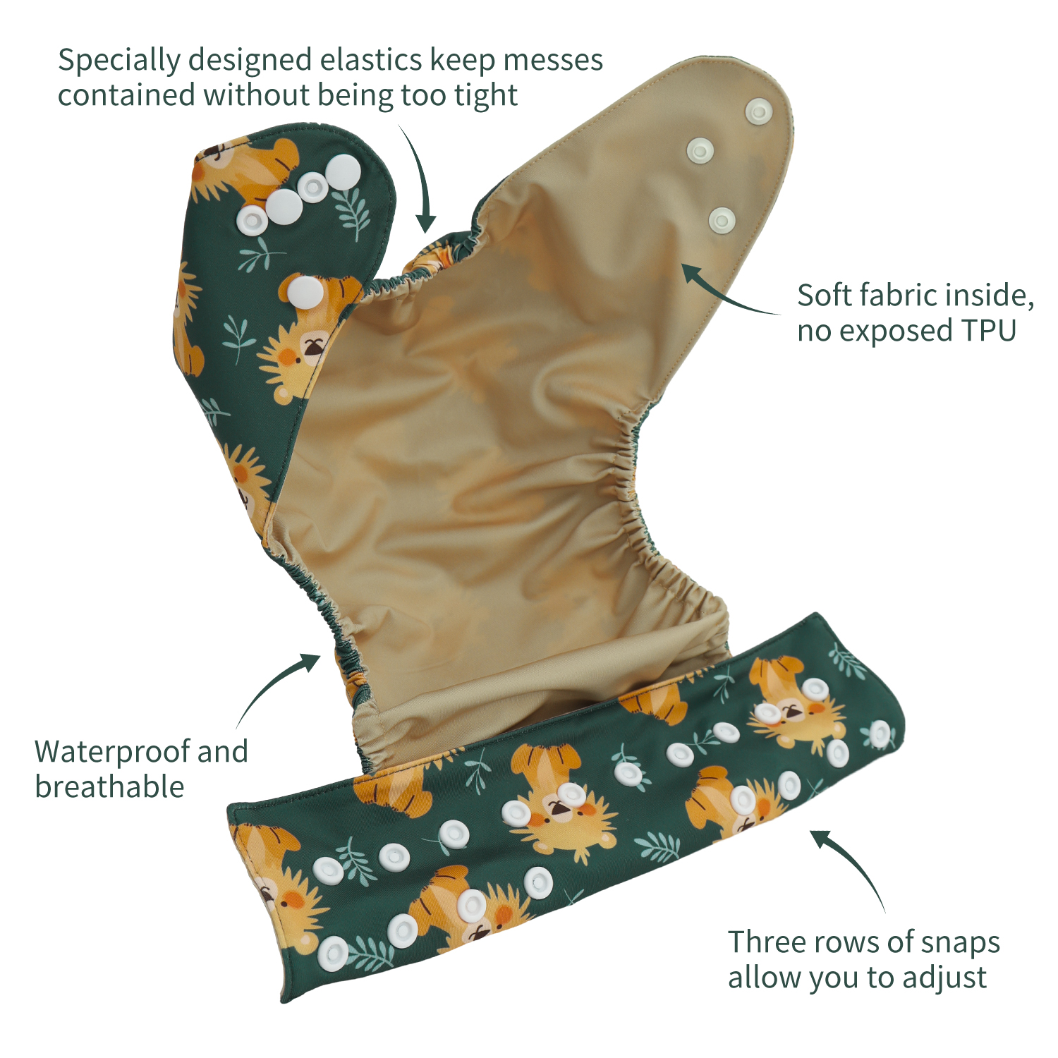 ALVABABY Waterproof Diaper Cover & Swim Diaper – Adjustable Reusable Diaper Shell (CDC-EW40A-WZ)