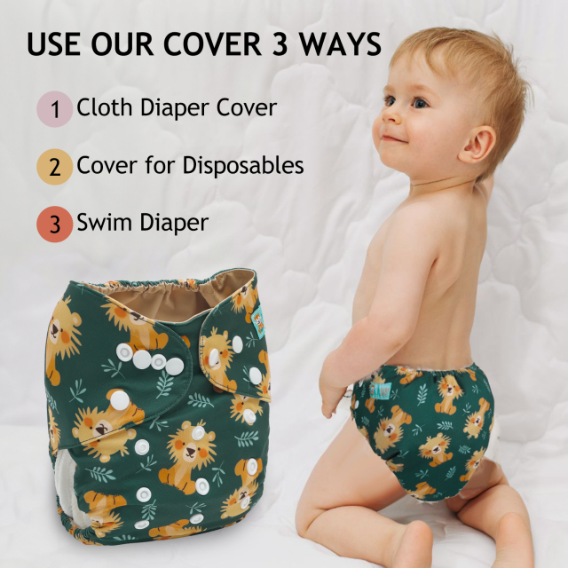 ALVABABY Waterproof Diaper Cover & Swim Diaper – Adjustable Reusable Diaper Shell