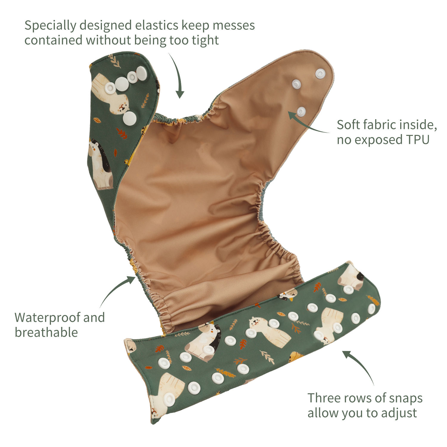 ALVABABY Waterproof Diaper Cover & Swim Diaper – Adjustable Reusable Diaper Shell (CDC-EW41A-WZ)