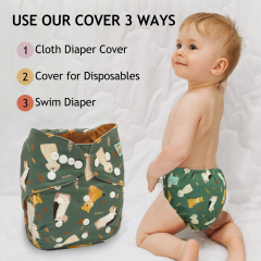 ALVABABY Waterproof Diaper Cover & Swim Diaper – Adjustable Reusable Diaper Shell