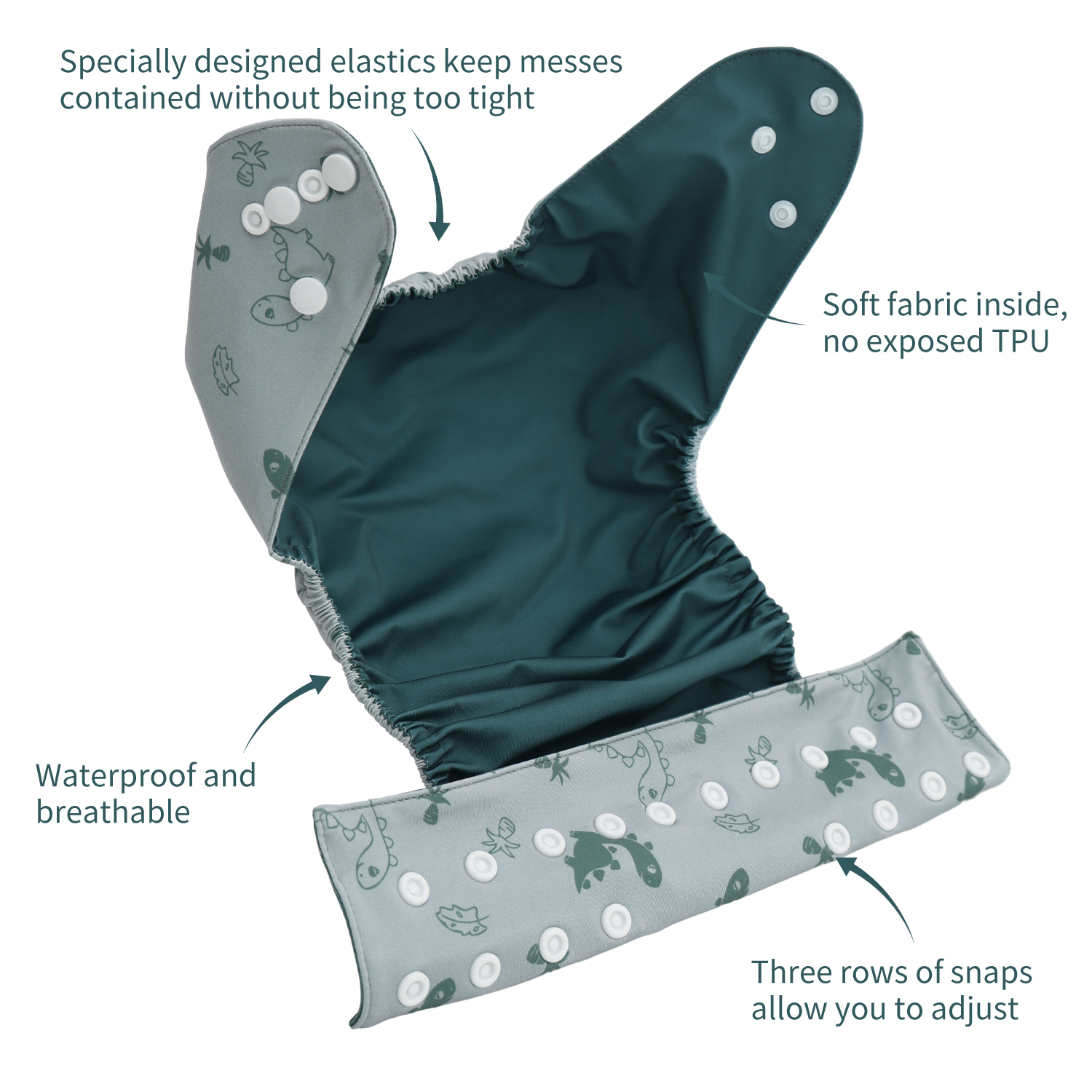 ALVABABY Waterproof Diaper Cover & Swim Diaper – Adjustable Reusable Diaper Shell (CDC-EW42A-WZ)