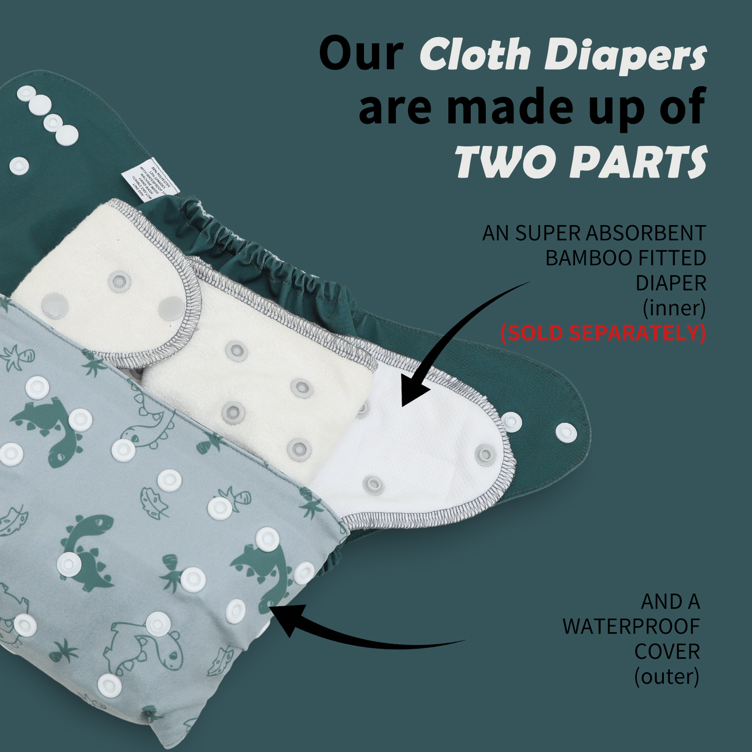 ALVABABY Waterproof Diaper Cover & Swim Diaper – Adjustable Reusable Diaper Shell (CDC-EW42A-WZ)