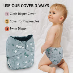 ALVABABY Waterproof Diaper Cover & Swim Diaper – Adjustable Reusable Diaper Shell