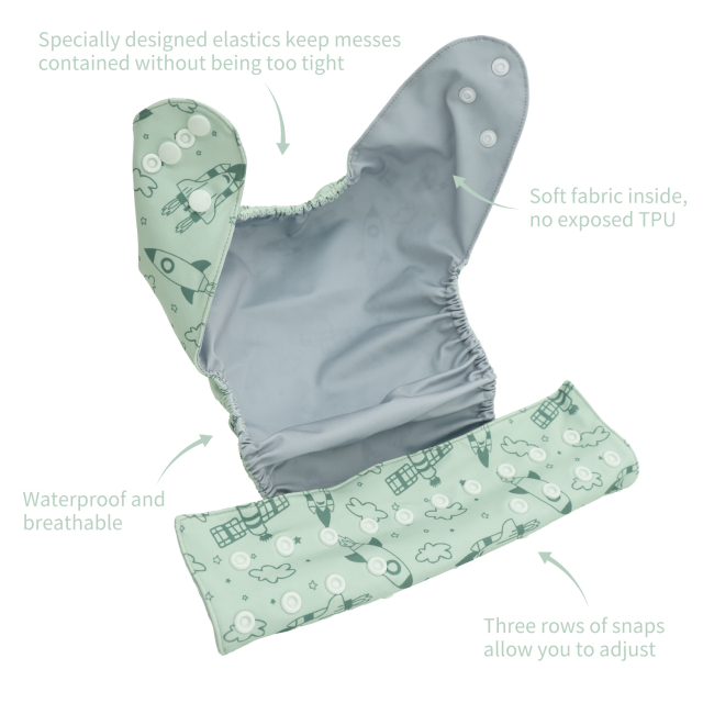 ALVABABY Waterproof Diaper Cover & Swim Diaper – Adjustable Reusable Diaper Shell
