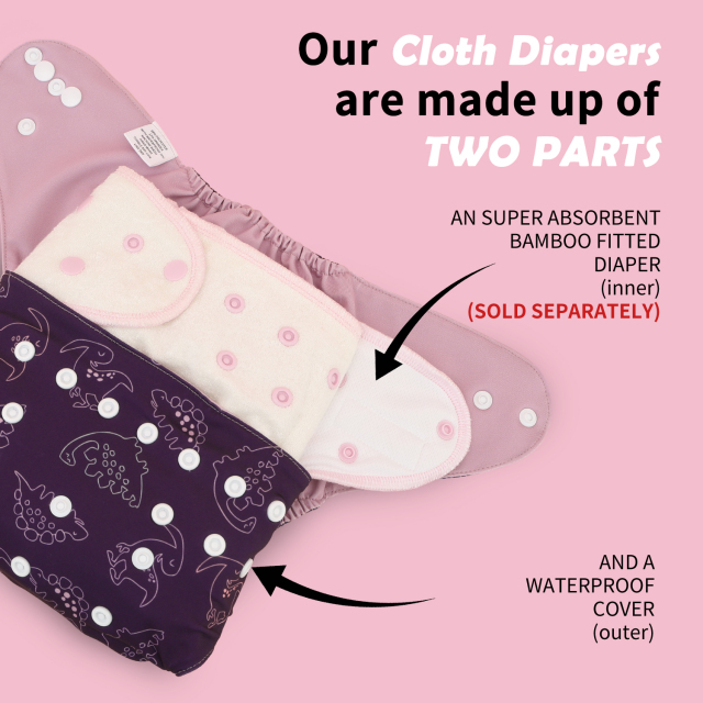 ALVABABY Waterproof Diaper Cover & Swim Diaper – Adjustable Reusable Diaper Shell