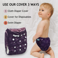 ALVABABY Waterproof Diaper Cover & Swim Diaper – Adjustable Reusable Diaper Shell