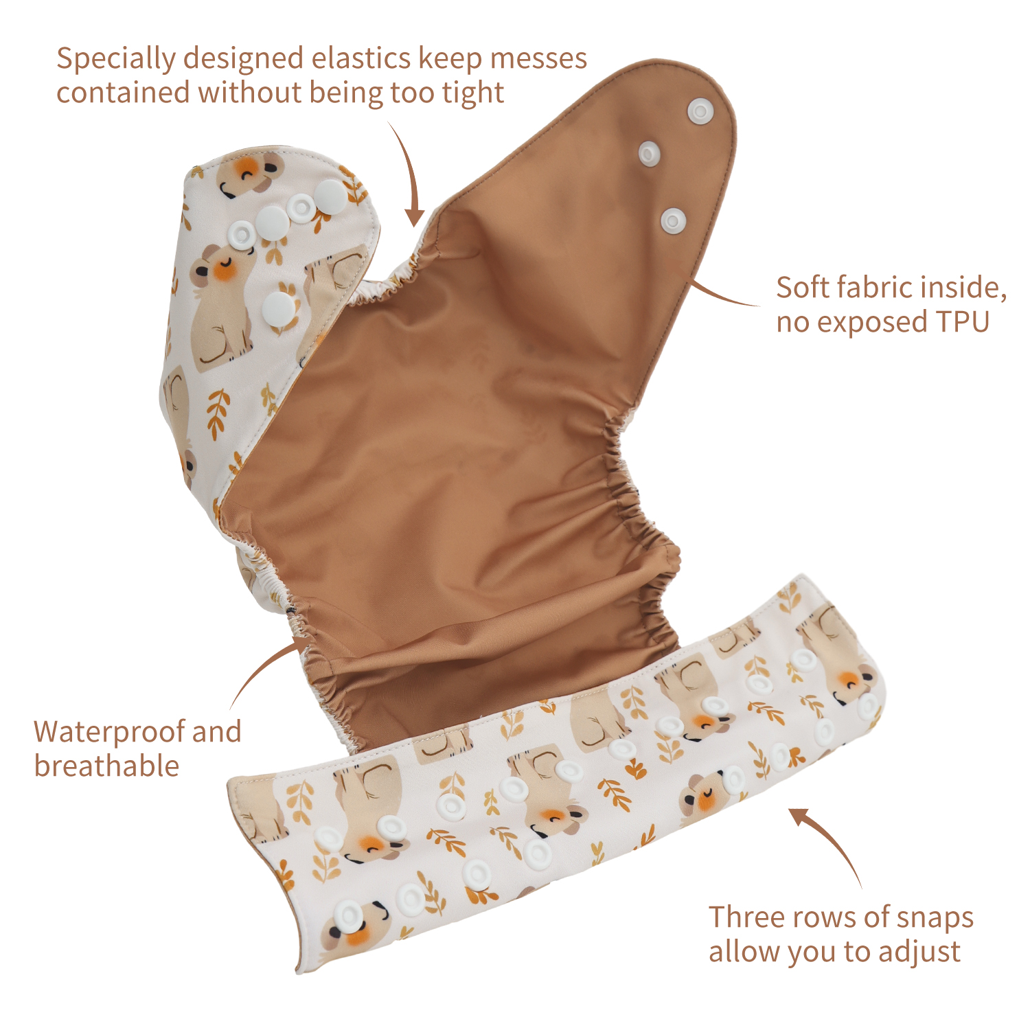 ALVABABY Waterproof Diaper Cover & Swim Diaper – Adjustable Reusable Diaper Shell (CDC-EW46A-WZ)