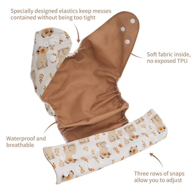 ALVABABY Waterproof Diaper Cover & Swim Diaper – Adjustable Reusable Diaper Shell