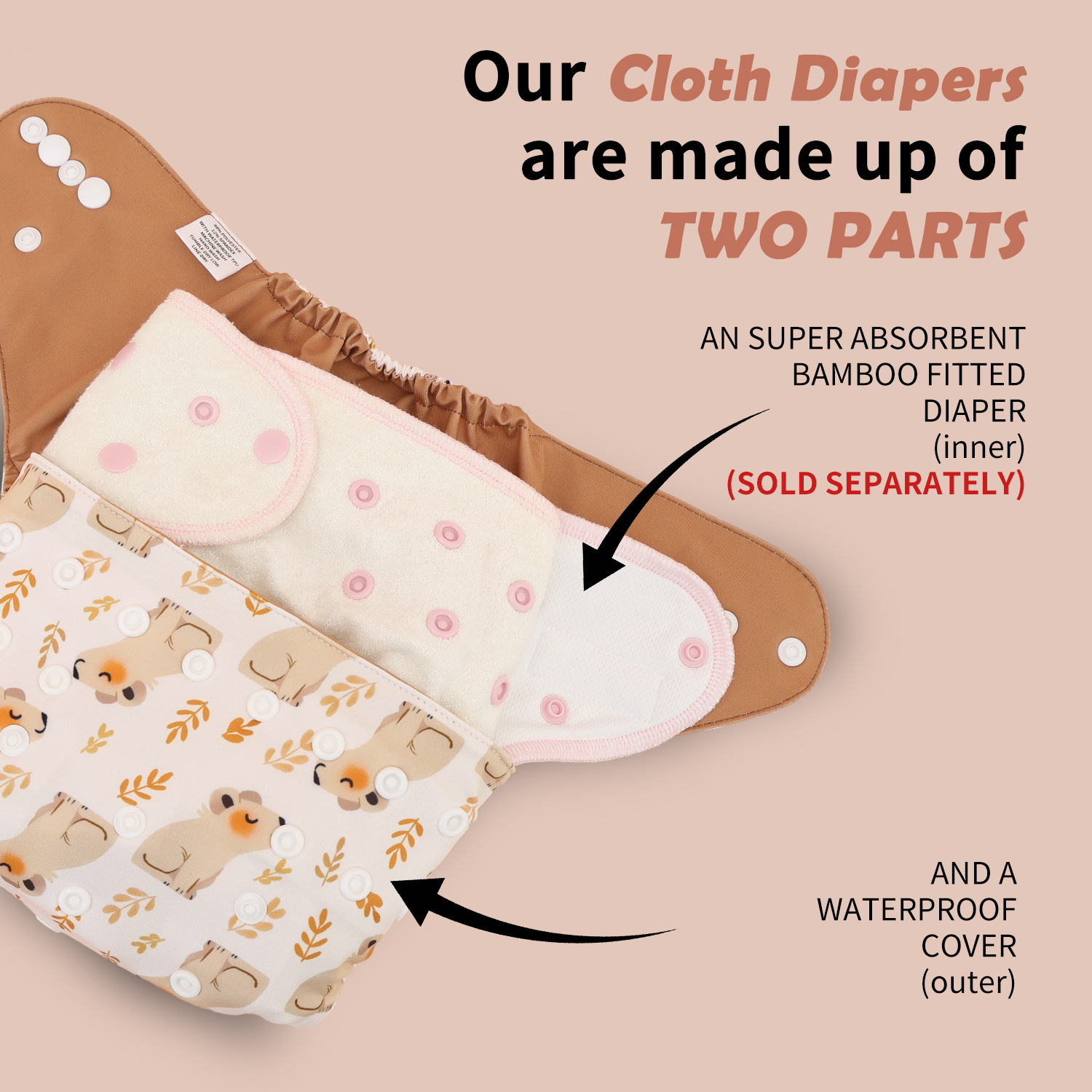 ALVABABY Waterproof Diaper Cover & Swim Diaper – Adjustable Reusable Diaper Shell (CDC-EW46A-WZ)