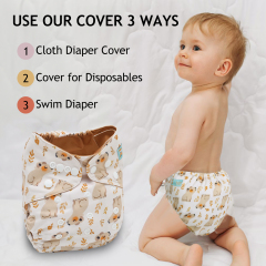ALVABABY Waterproof Diaper Cover & Swim Diaper – Adjustable Reusable Diaper Shell