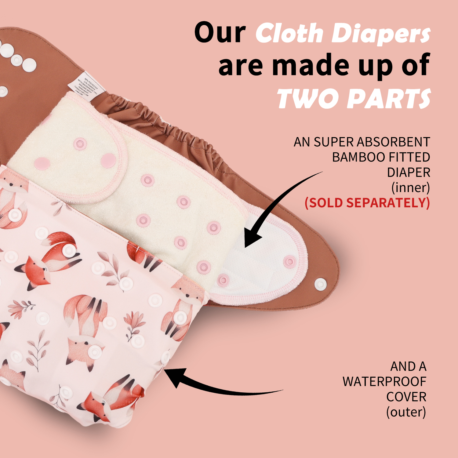 ALVABABY Waterproof Diaper Cover & Swim Diaper – Adjustable Reusable Diaper Shell (CDC-EW48A-WZ)