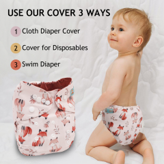 ALVABABY Waterproof Diaper Cover & Swim Diaper – Adjustable Reusable Diaper Shell