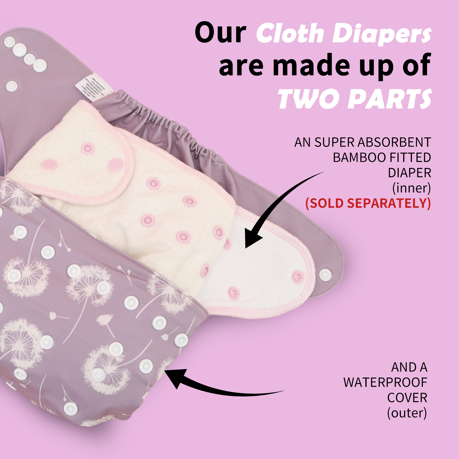 ALVABABY Waterproof Diaper Cover & Swim Diaper – Adjustable Reusable Diaper Shell (CDC-EW49A-WZ)