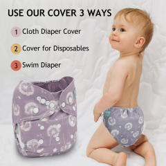 ALVABABY Waterproof Diaper Cover & Swim Diaper – Adjustable Reusable Diaper Shell