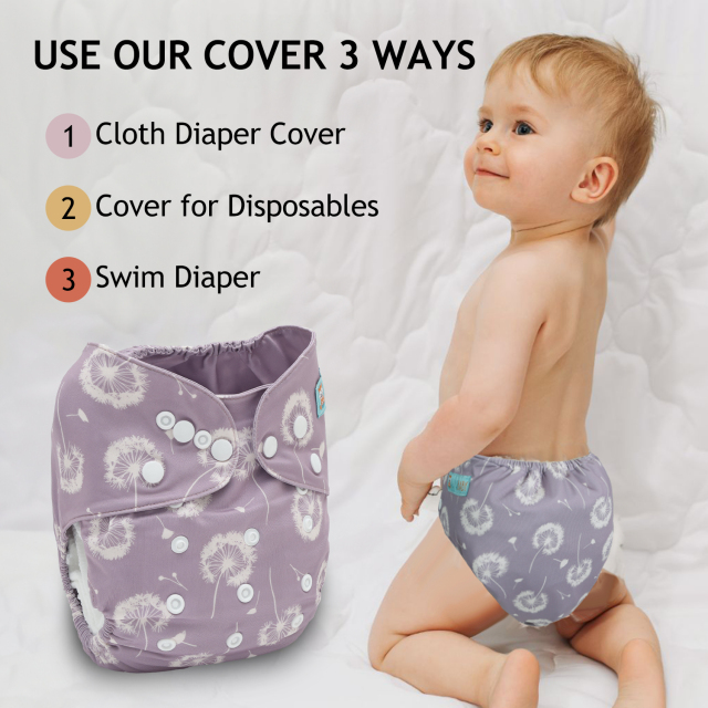 ALVABABY Waterproof Diaper Cover & Swim Diaper – Adjustable Reusable Diaper Shell