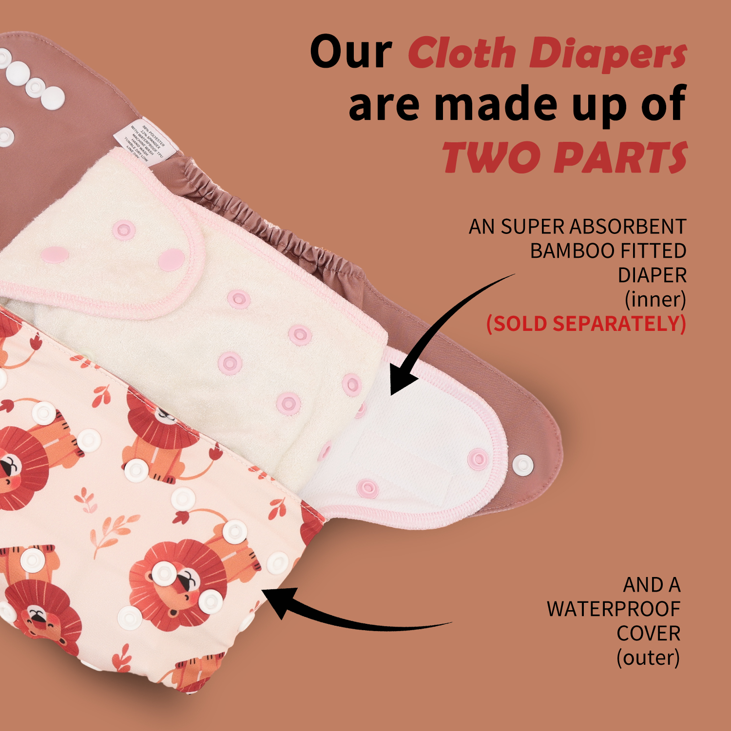 ALVABABY Waterproof Diaper Cover & Swim Diaper – Adjustable Reusable Diaper Shell (CDC-EW50A-WZ)