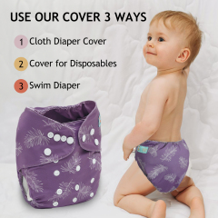 ALVABABY Waterproof Diaper Cover & Swim Diaper – Adjustable Reusable Diaper Shell