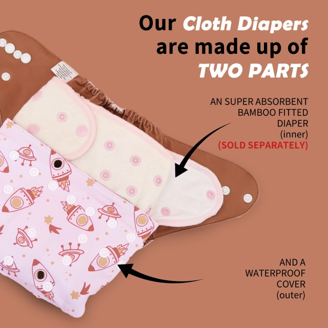ALVABABY Waterproof Diaper Cover & Swim Diaper – Adjustable Reusable Diaper Shell