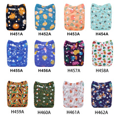 (Multi-packs) 30PCS One Size Regular Print Diapers With 30 Inserts