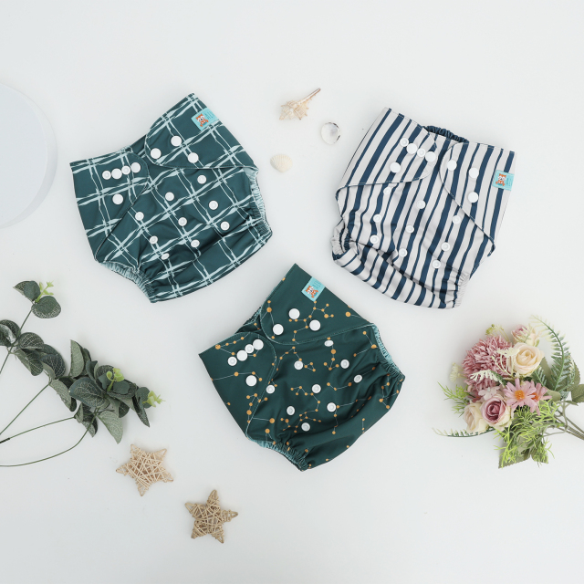 (Various patterns) ALVABABY Waterproof Diaper Cover & Swim Diaper – Adjustable Reusable Diaper Shell