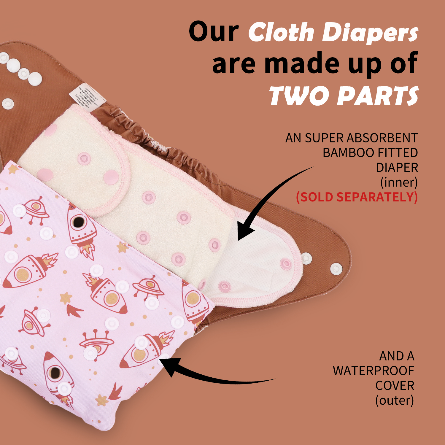 (Various patterns) ALVABABY Waterproof Diaper Cover & Swim Diaper – Adjustable Reusable Diaper Shell