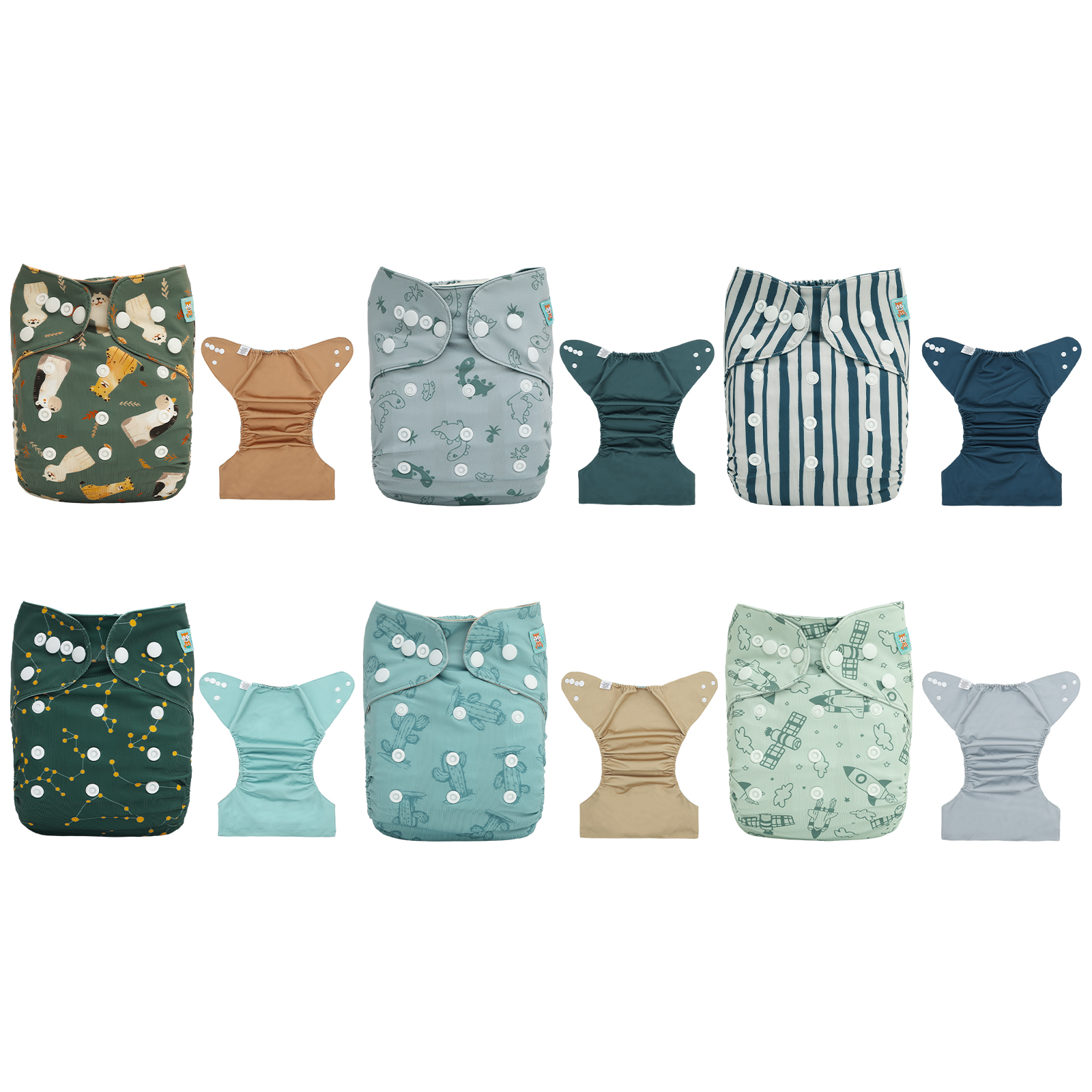 3-Pack & 6-Pack Waterproof Diaper Covers & Swim Diapers – Adjustable Reusable Diaper Shells