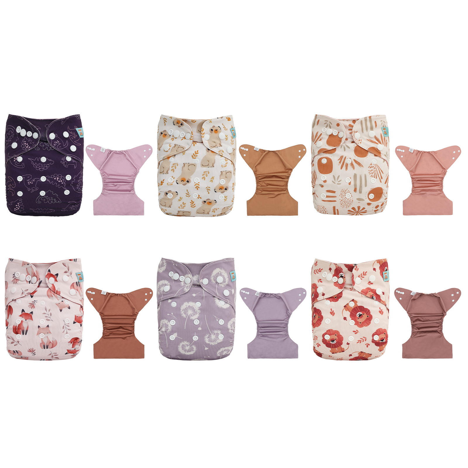 3-Pack & 6-Pack Waterproof Diaper Covers & Swim Diapers – Adjustable Reusable Diaper Shells