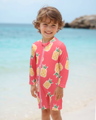 ALVABABY Baby Long Sleeve Swimsuit, One-Piece Rash Guard Set with UPF 50+ Sun Protection