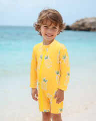 ALVABABY Baby Long Sleeve Swimsuit, One-Piece Rash Guard Set with UPF 50+ Sun Protection