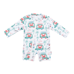 ALVABABY Baby Long Sleeve Swimsuit, One-Piece Rash Guard Set with UPF 50+ Sun Protection